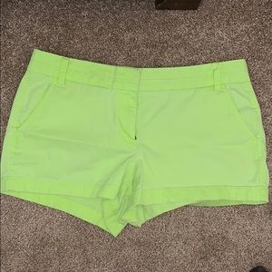Neon yellow/green J Crew chino shorts